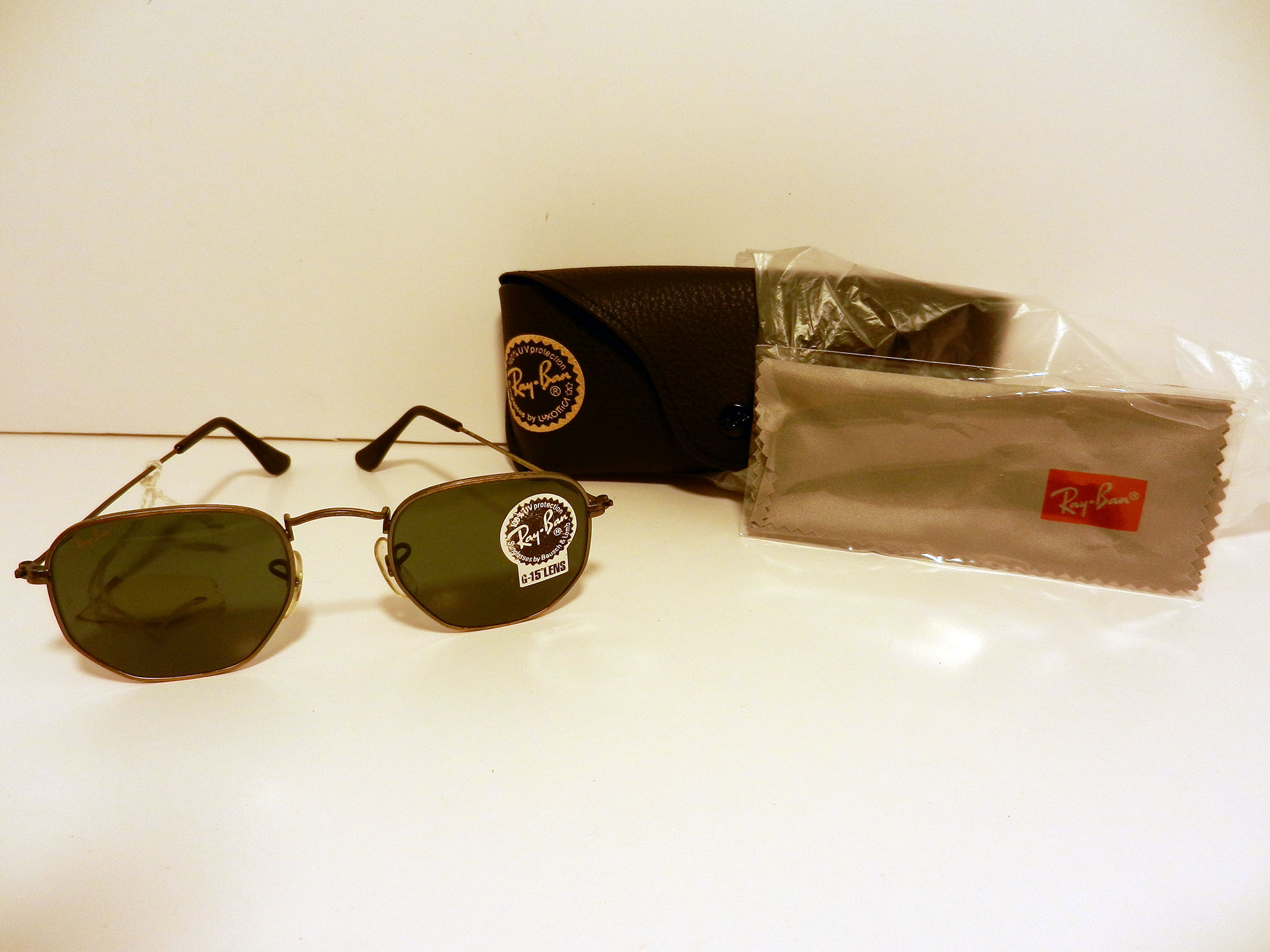(image for) Ray-Ban W0973 VSAS USA 90' Antique Gold G.Gray G-15 Lenses NOS Sunglasses 3418