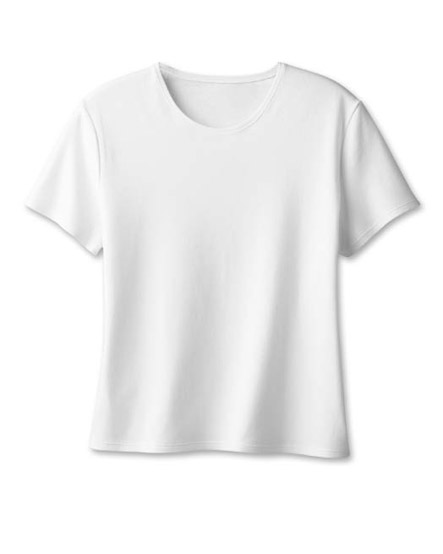 (image for) 100% Silk Jersey Tee Top, Crew Neck Short Sleeves